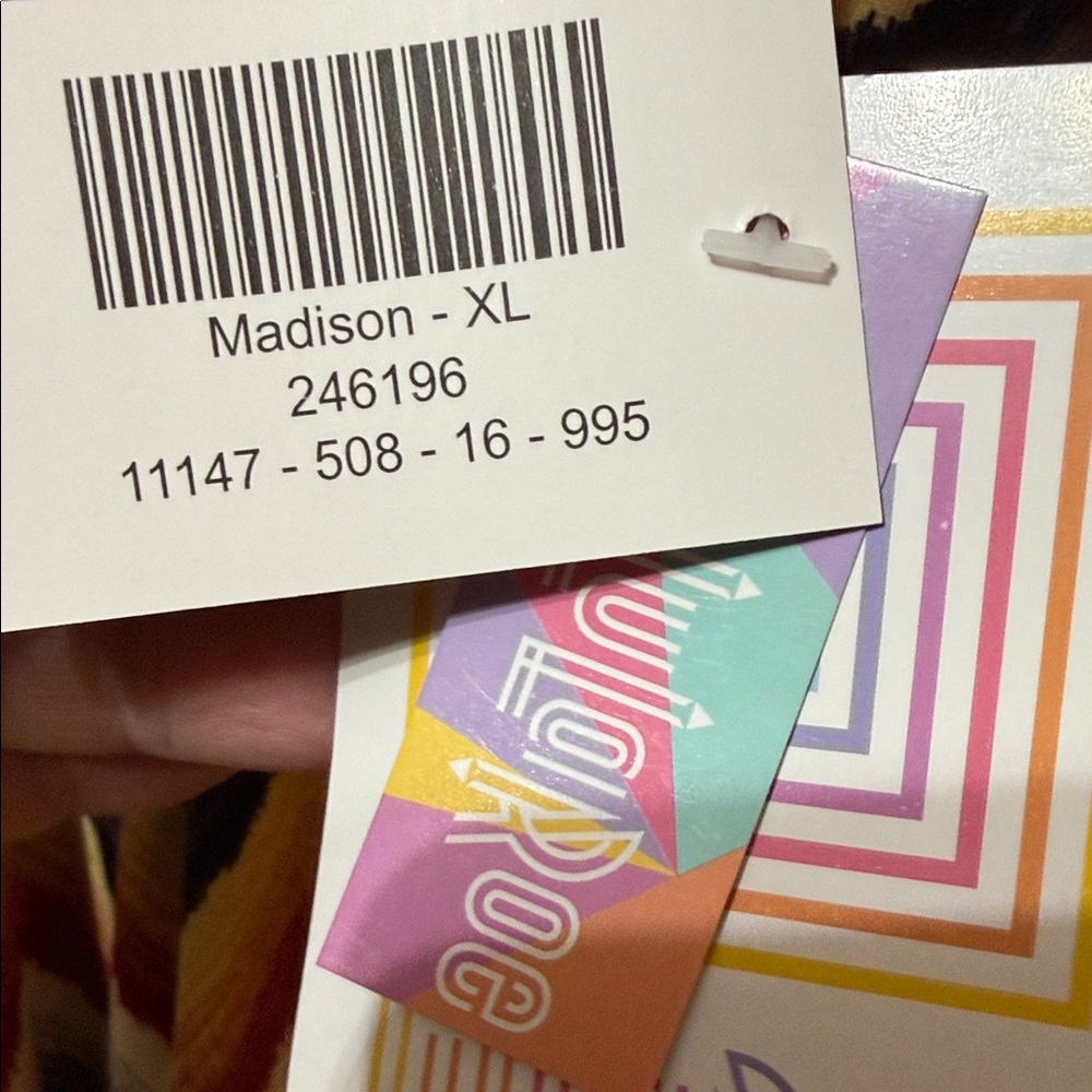 LuLaRoe Chevron A-Line Skirt - Red, Yellow, Black - Picture 3 of 5